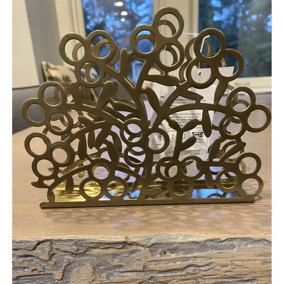 Ikea Vinterfint Napkin Holder Gold 505.799.70 w/30 Napkins 605.811.33 Fast Ship - Picture 6 of 8